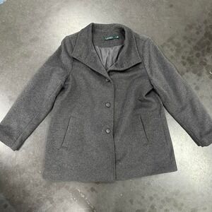 Ralph Lauren Grey wool coat with button front and pockets